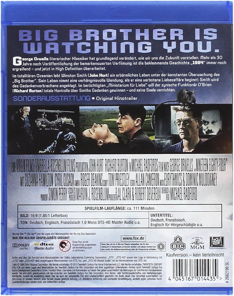 Amazon.com: 1984 [Blu-ray] : Cyril Cusack, Gregor Fisher, John